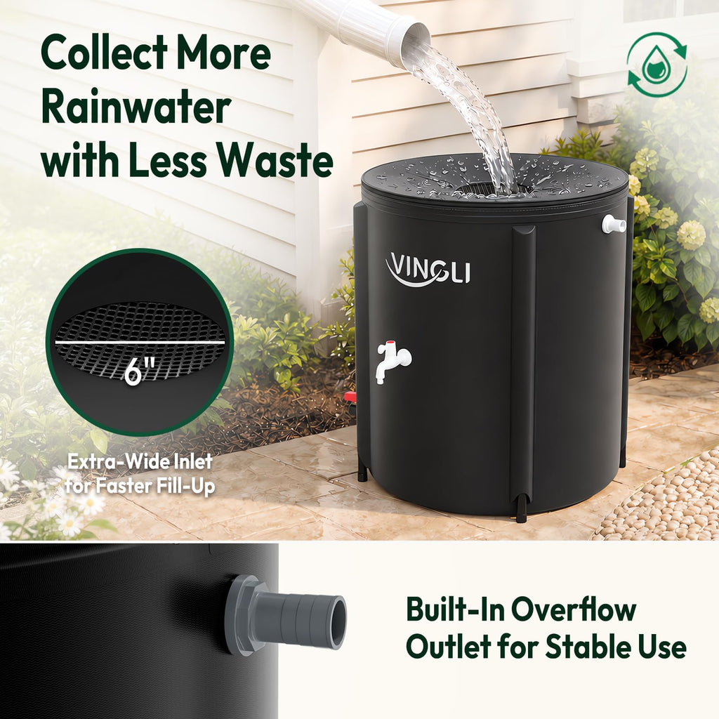 Collapsible 50 Gallon Rain Barrel A81926