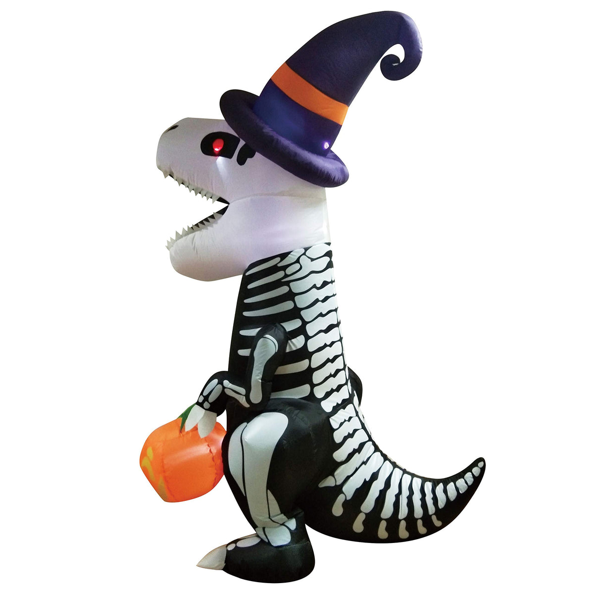 8 FT Inflatable Skeleton Dinosaur with Built-in LEDs J872153