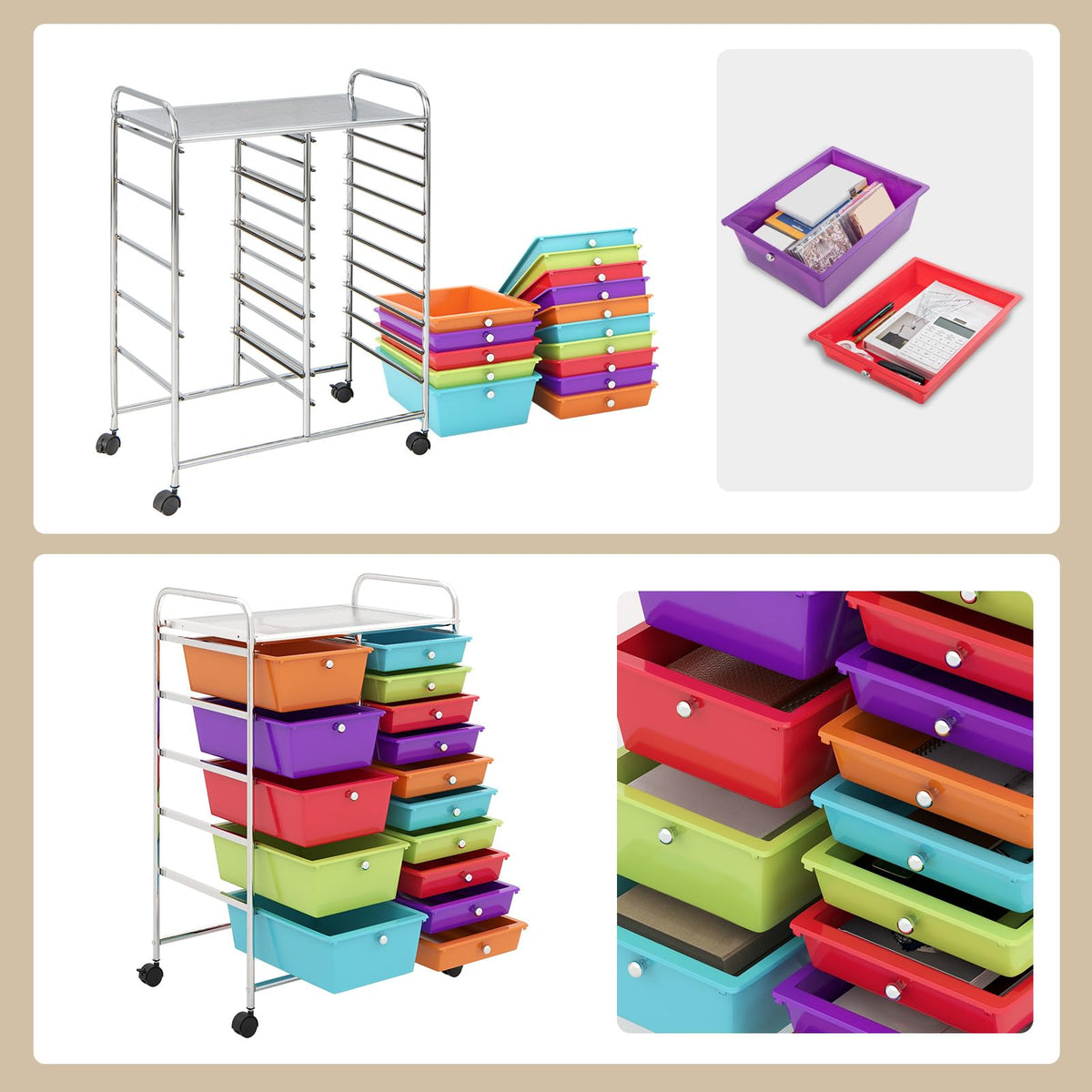15 Drawer Rolling Storage Cart M671849