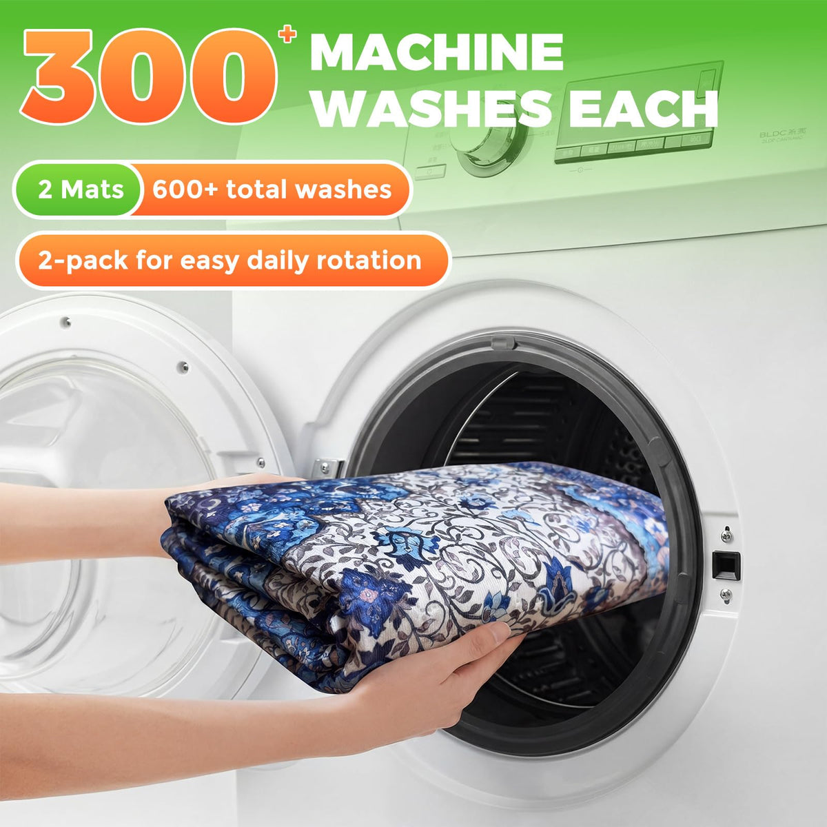 Cat Litter Mat 2 Pack, 18x28 Machine Washable Waterproof Non Slip J627085