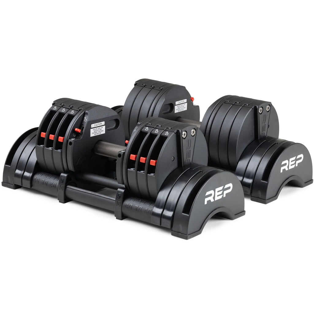 Adjustable Dumbbell Set Pair 30/40/50/60 lb Steel Plates Knurled Handle J700793