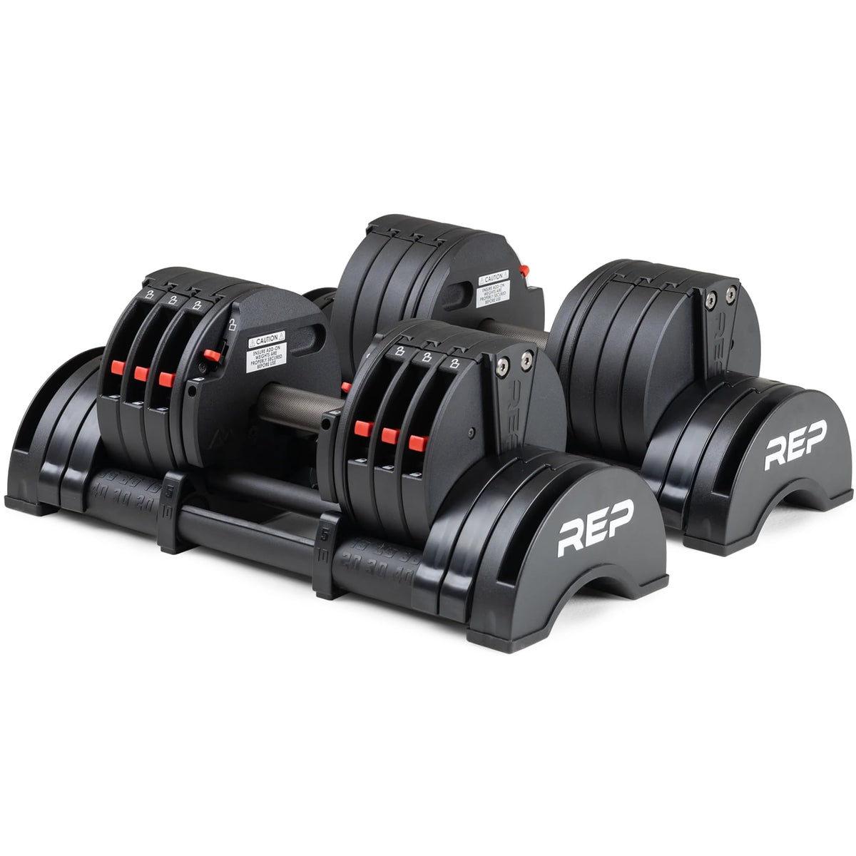 Adjustable Dumbbell Set Pair 30/40/50/60 lb Steel Plates Knurled Handle J700793