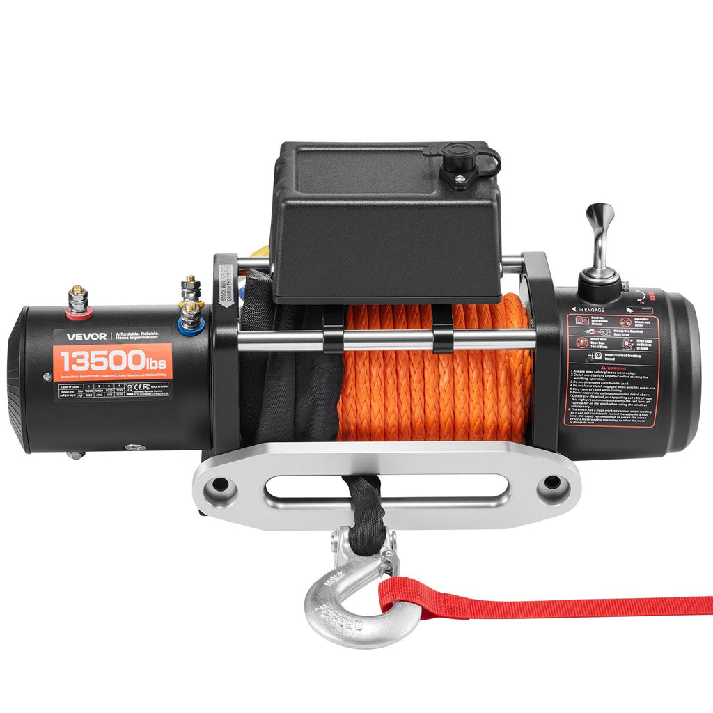 13,500 lb 12V DC Electric Truck Winch with Synthetic Rope M137