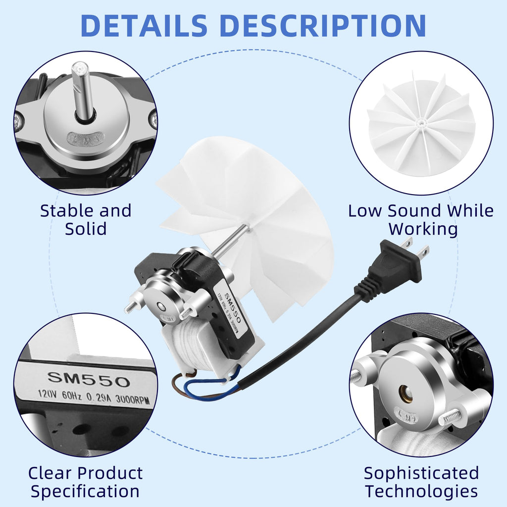 Universal Bathroom Exhaust Fan Motor 50 CFM 120V U41601