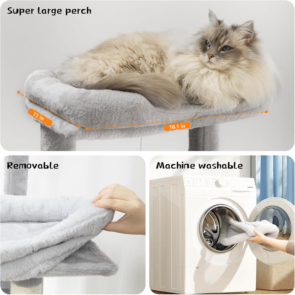 68 Inches Multi-Level Cat Tree Tower with Sisal Scratching Posts F98342