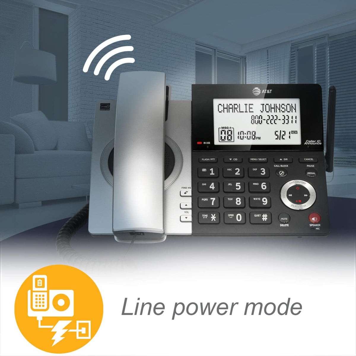 2-Handset Corded/Cordless Phone with Answering Machine S47685