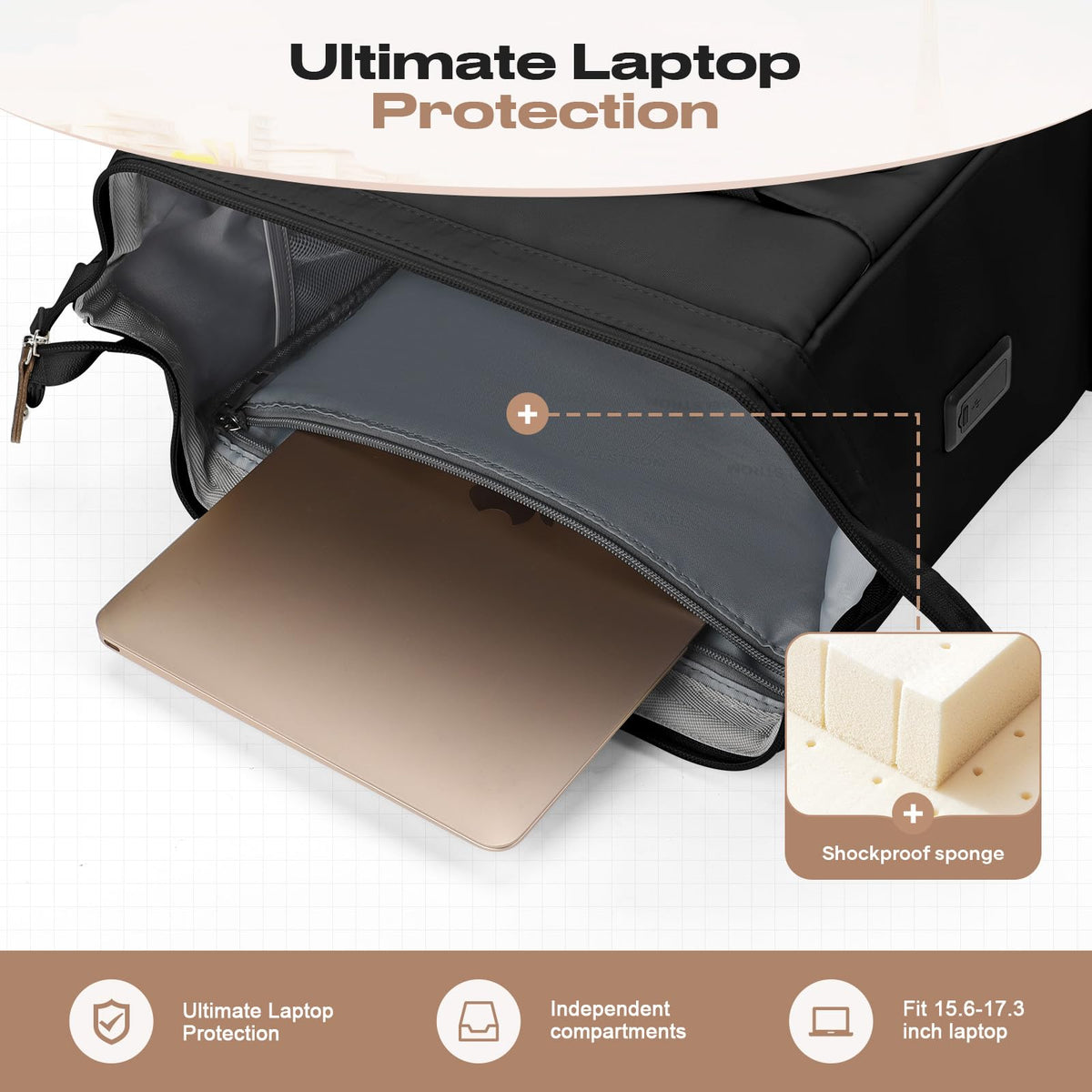 15.6-17.3" Laptop Backpack with Lunch Box Z648