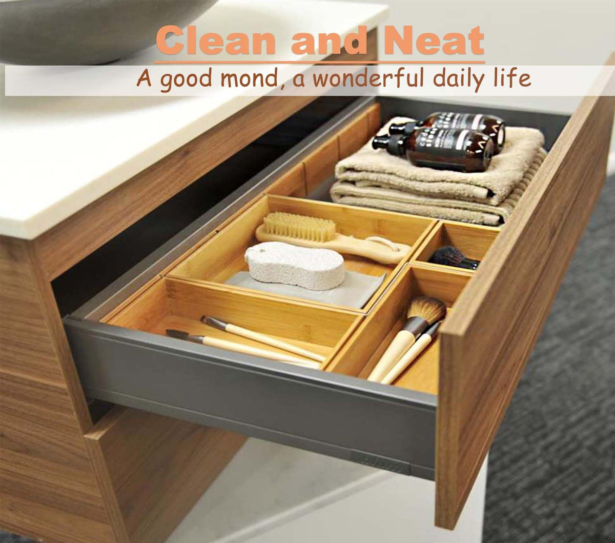 Bamboo Organizer Storage Boxes 4"*4" A266