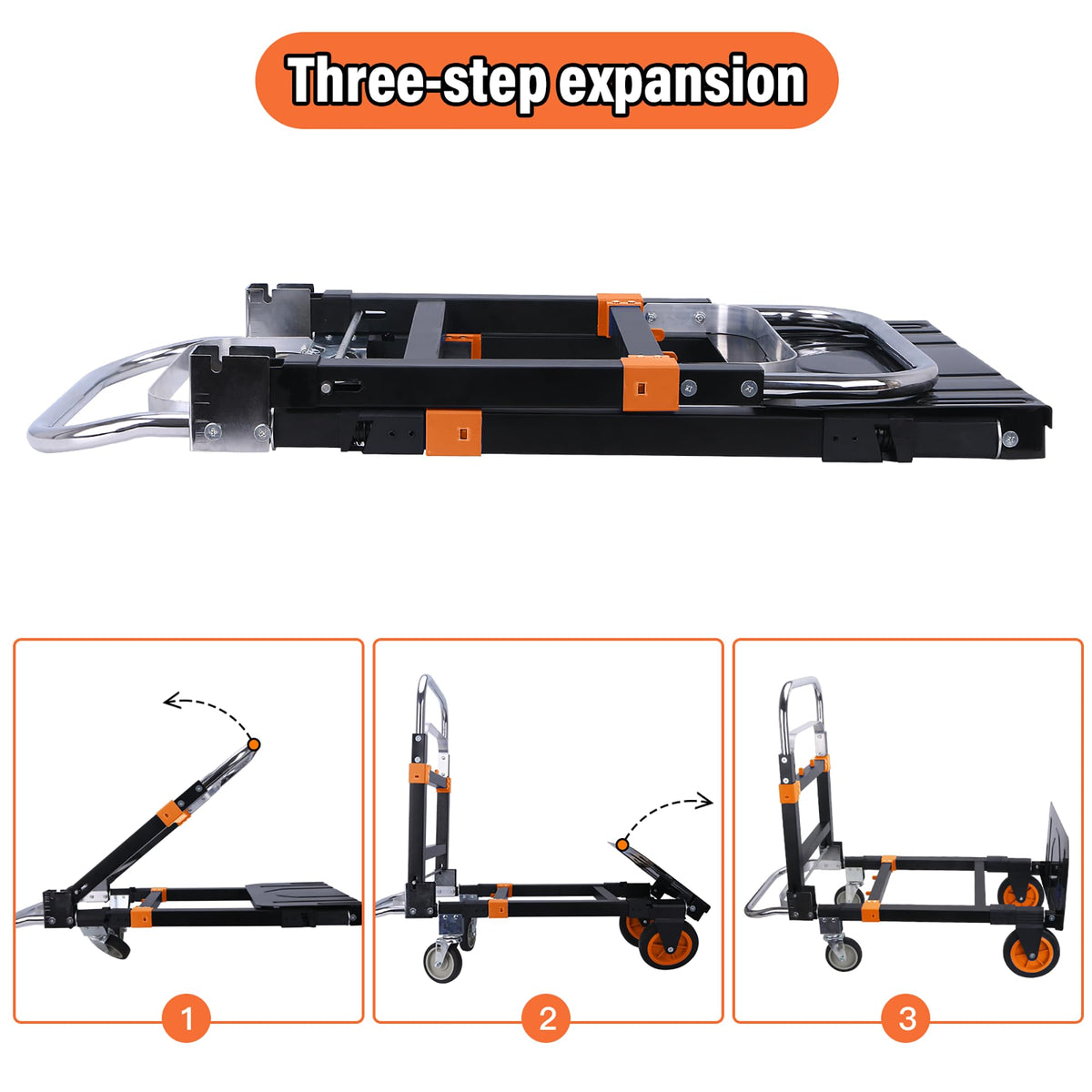 3 in 1 Folding Hand Truck 500lbs Capacity C839726