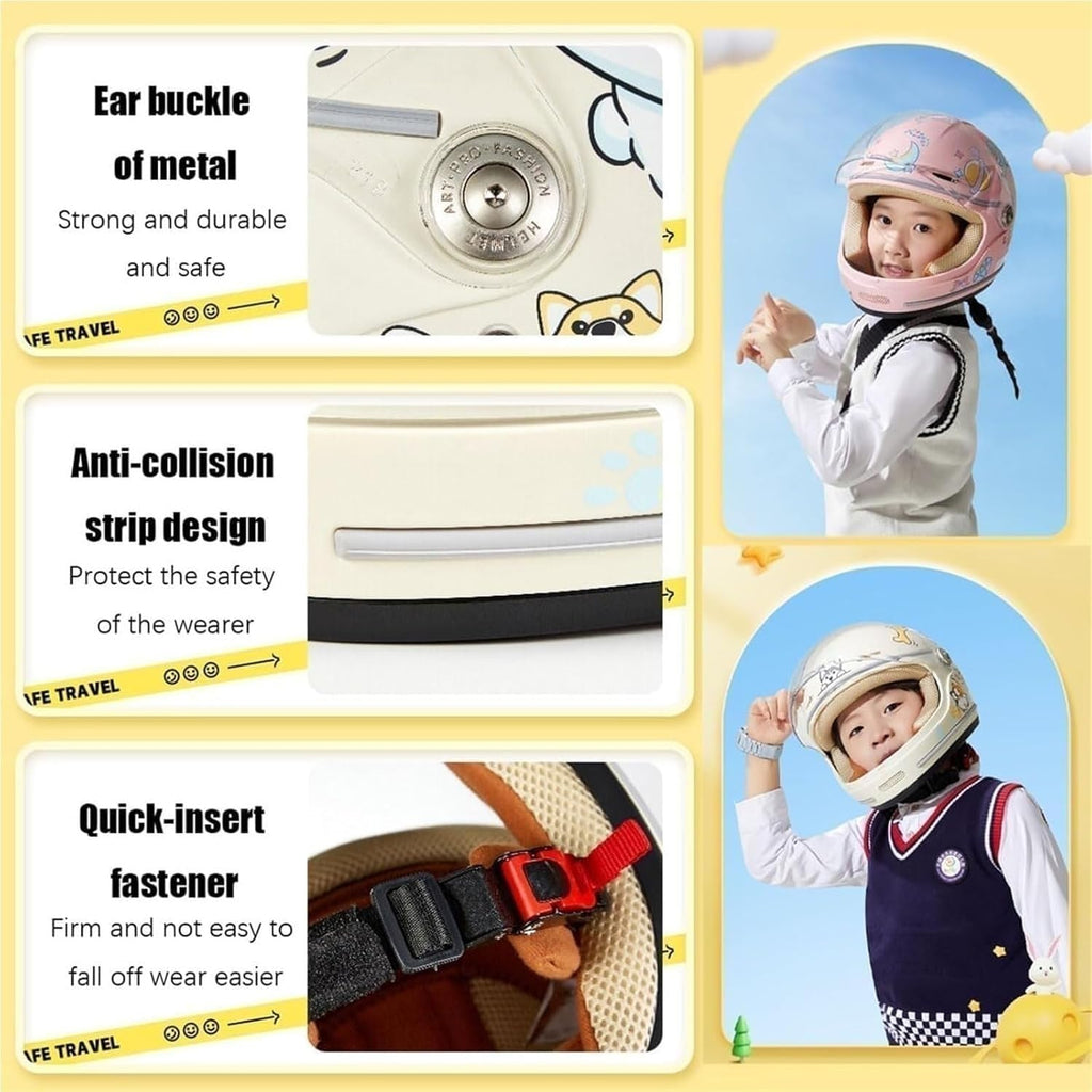 Kids Full Face Motorcycle Helmet with Visor, DOT Approved F6643