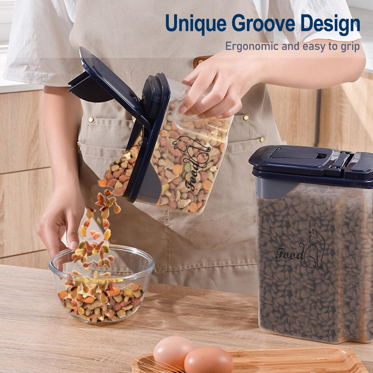 2 Pcs Airtight Pet Food Containers with Pour Spout A466
