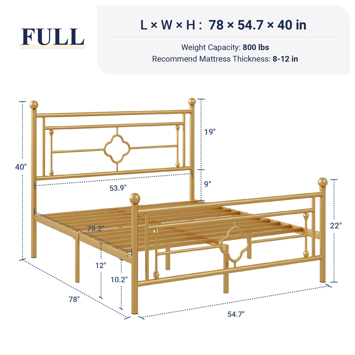 Full Size Metal Platform Bed Frame K7951