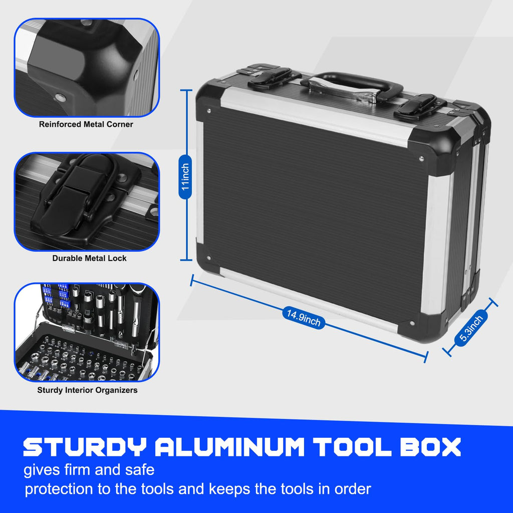 240-Pieces Mechanic Tool Set with Aluminium Tool Box G230884