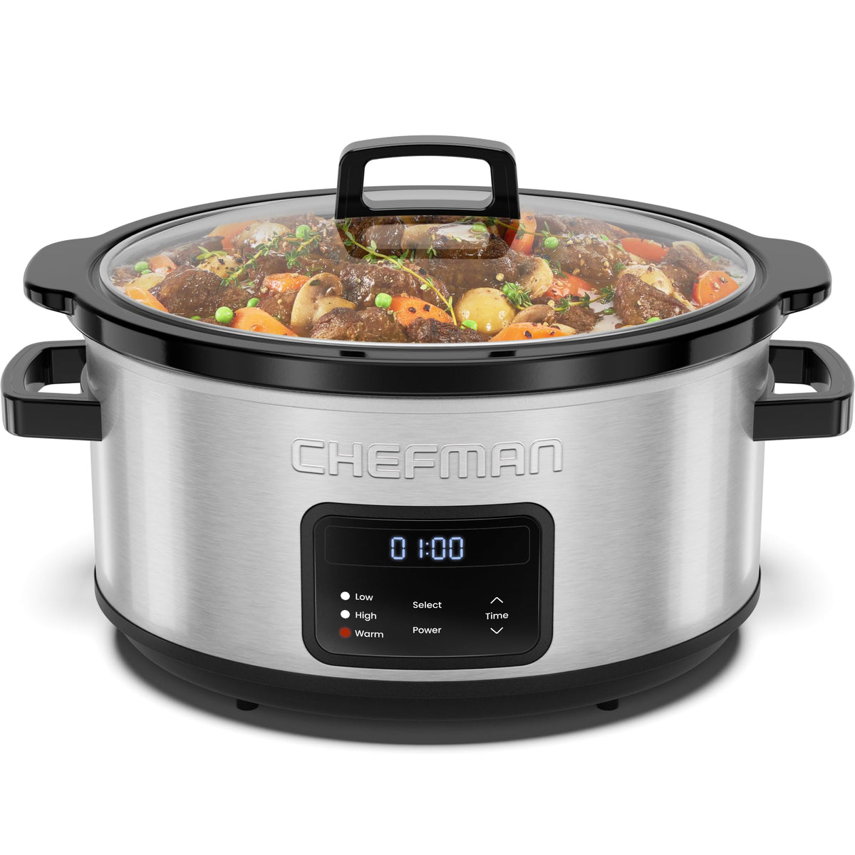 7 Quart Programmable Digital Slow Cooker with Ceramic Crock D489