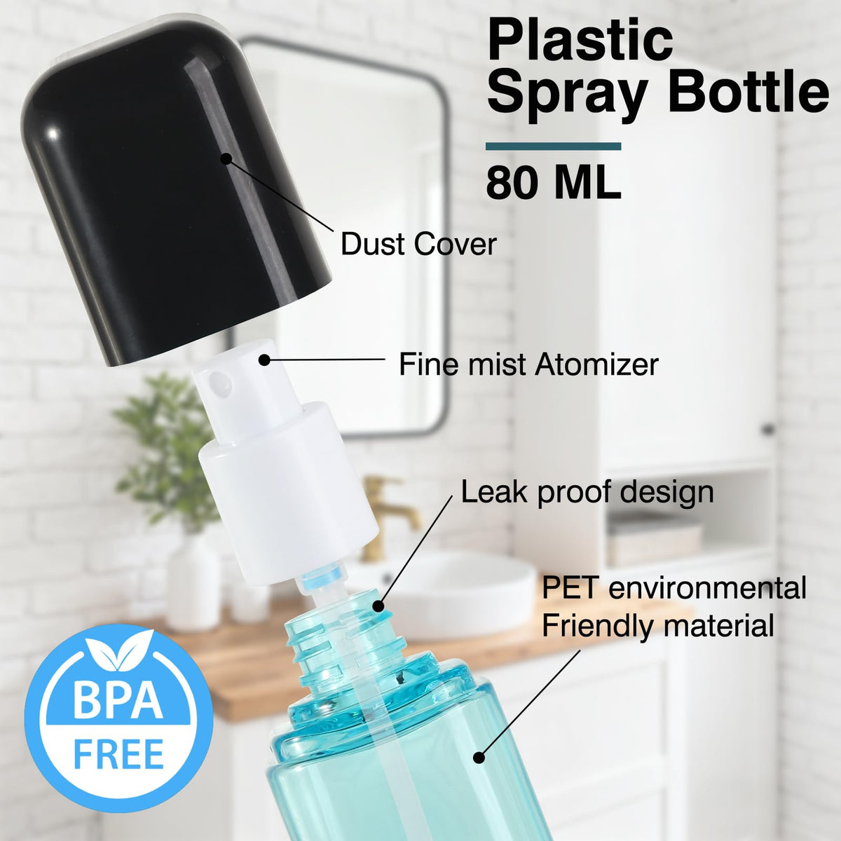 Fine Mist Spray Bottle 3 Pack 2.7oz C9370