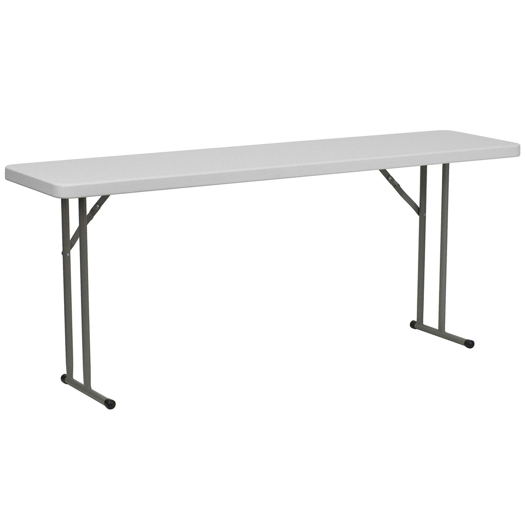 6 Pack 6-Foot Granite White Plastic Folding Training Table K8695