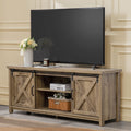 Light Grey Farmhouse TV Stand with Sliding Barn Doors W220