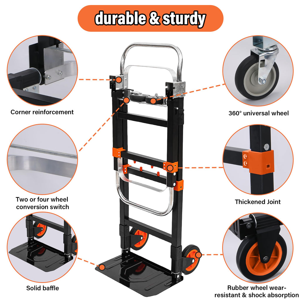 3 in 1 Folding Hand Truck 500lbs Capacity C839726