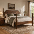 King Size Wood Platform Bed Frame with Curved Headboard S6705