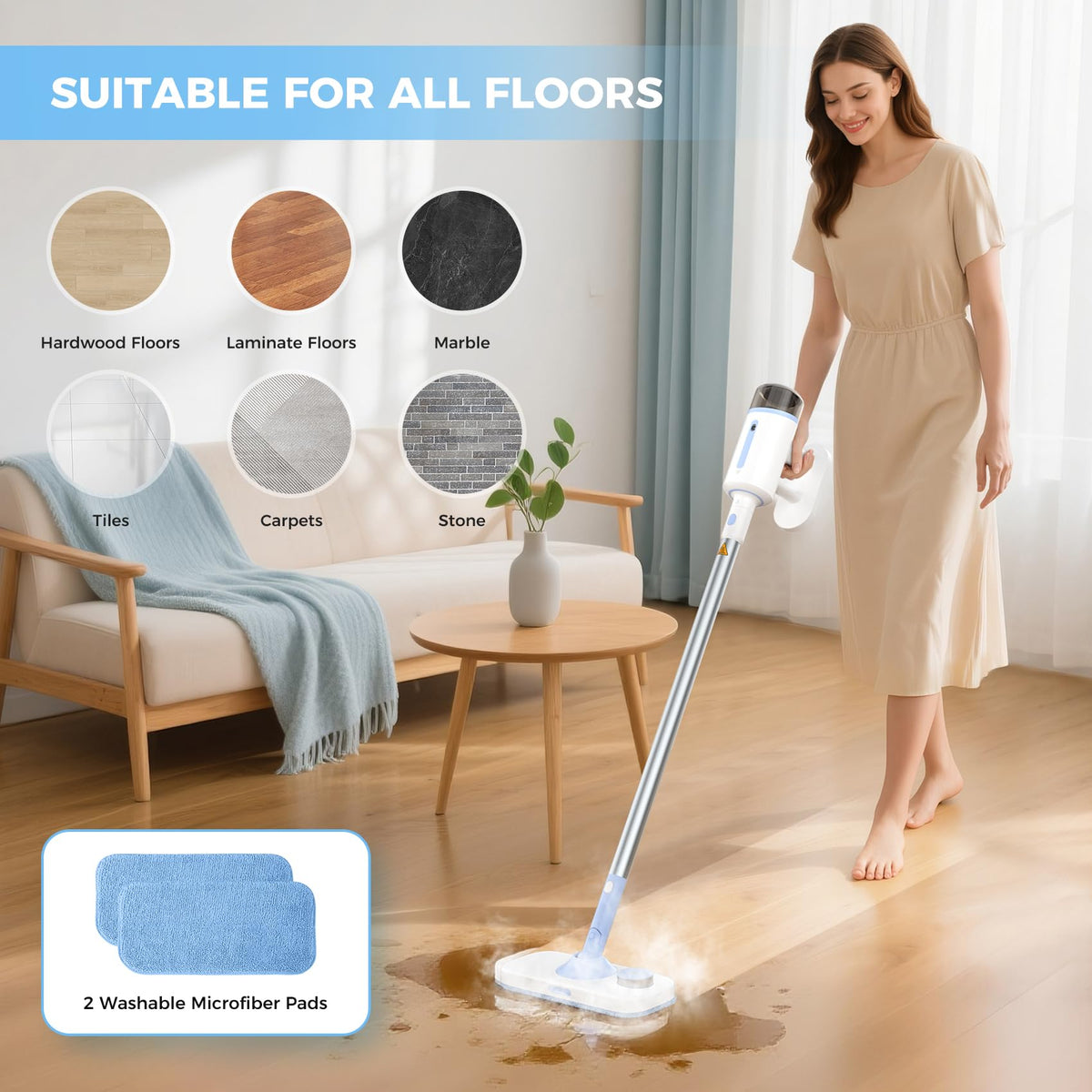 10 in 1 Detachable Handheld Steam Mop Q7684