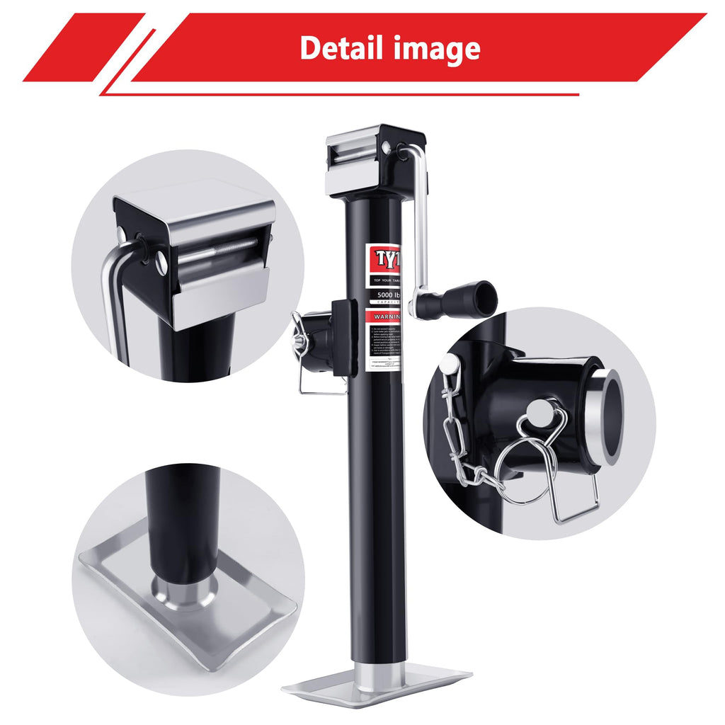 5000lbs Weld On Swivel Trailer Jack, 15" Vertical Travel V38515