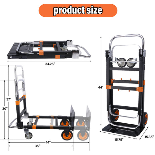 3 in 1 Folding Hand Truck 500lbs Capacity C839726
