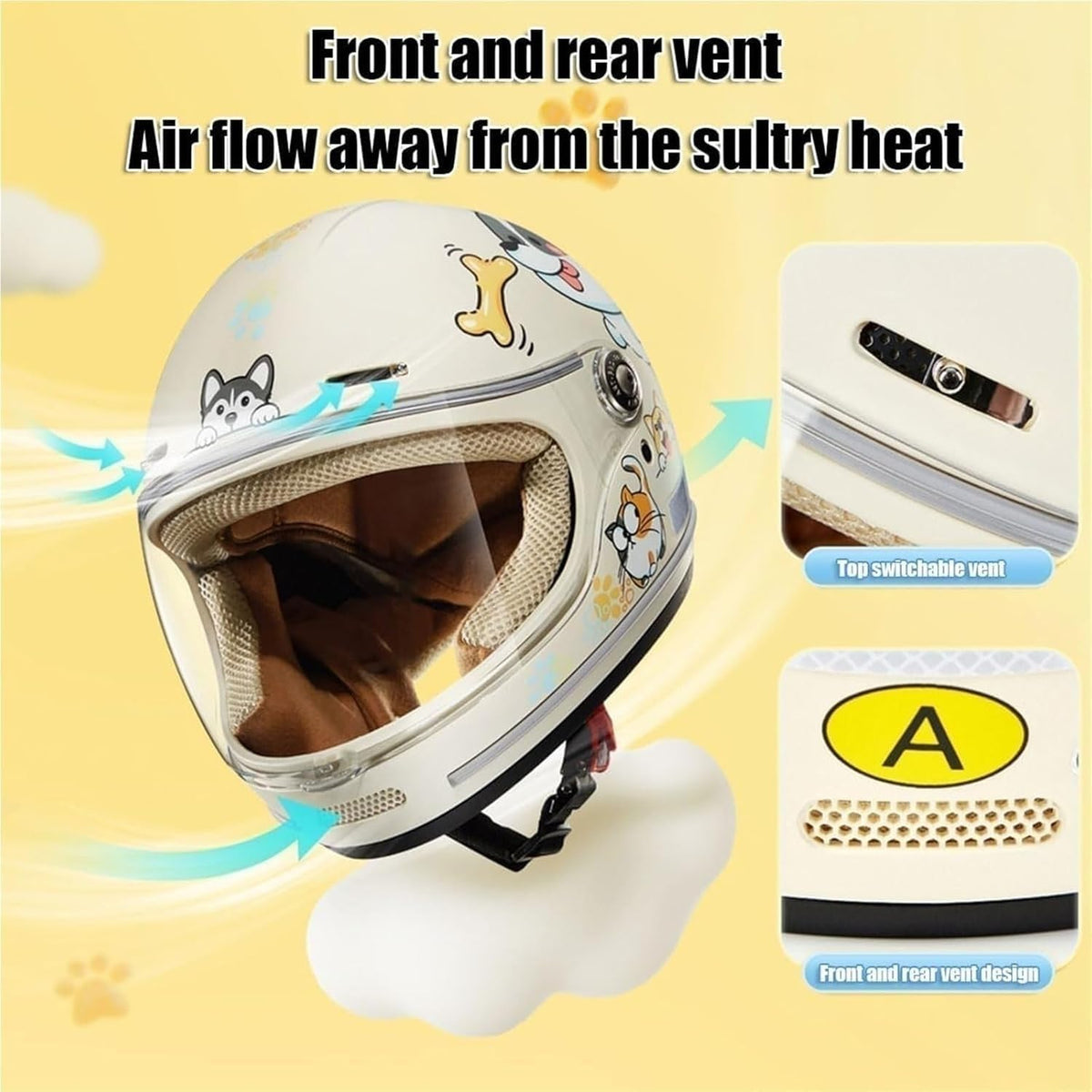 Kids Full Face Motorcycle Helmet with Visor, DOT Approved F6643