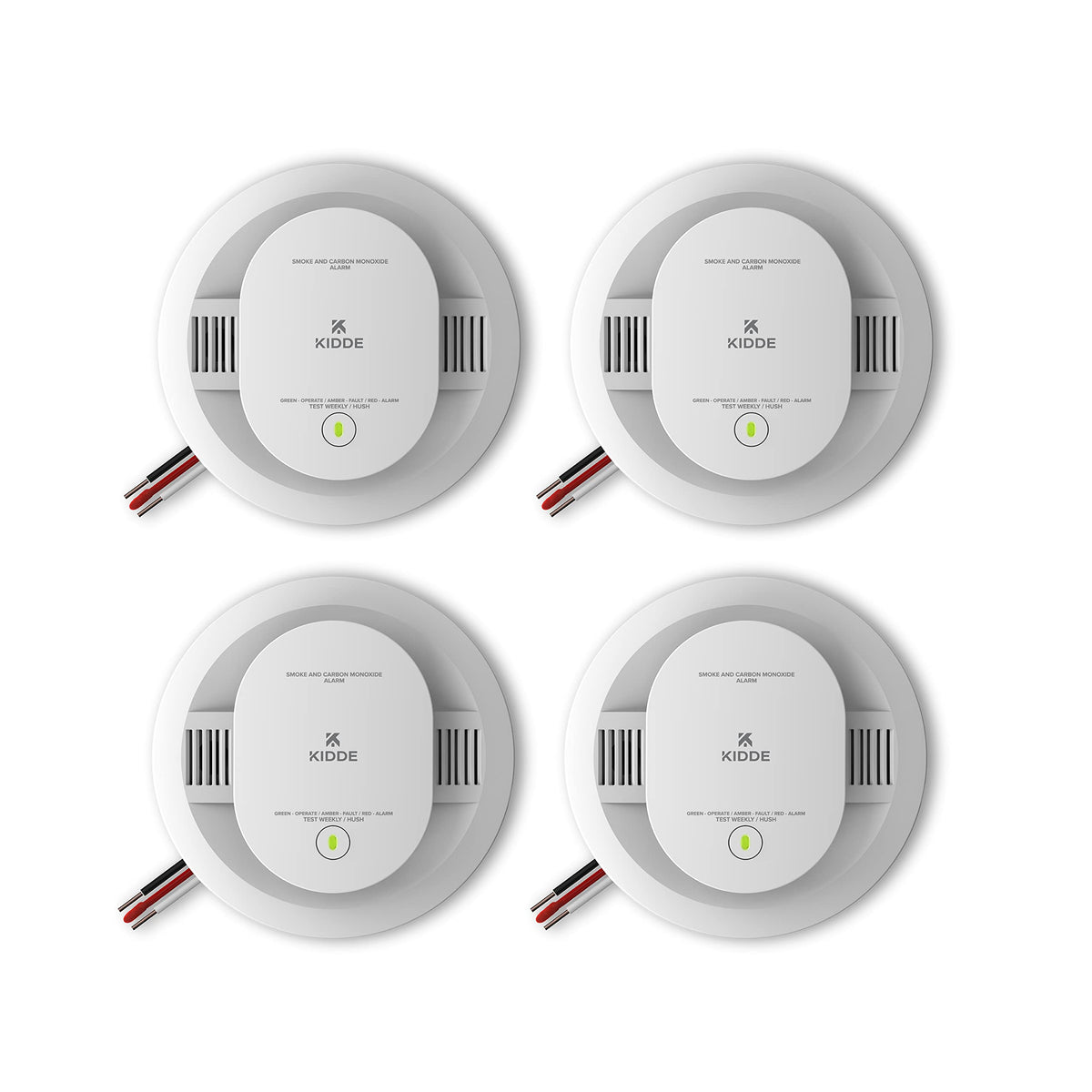 Hardwired Smoke & Carbon Monoxide Detector, 4 Pack Z2178