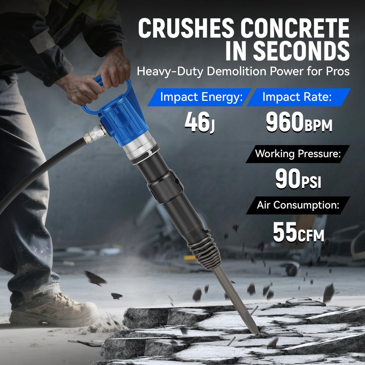 Pneumatic Hammer Shovel, 2 Heavy-Duty Air Chisels A831