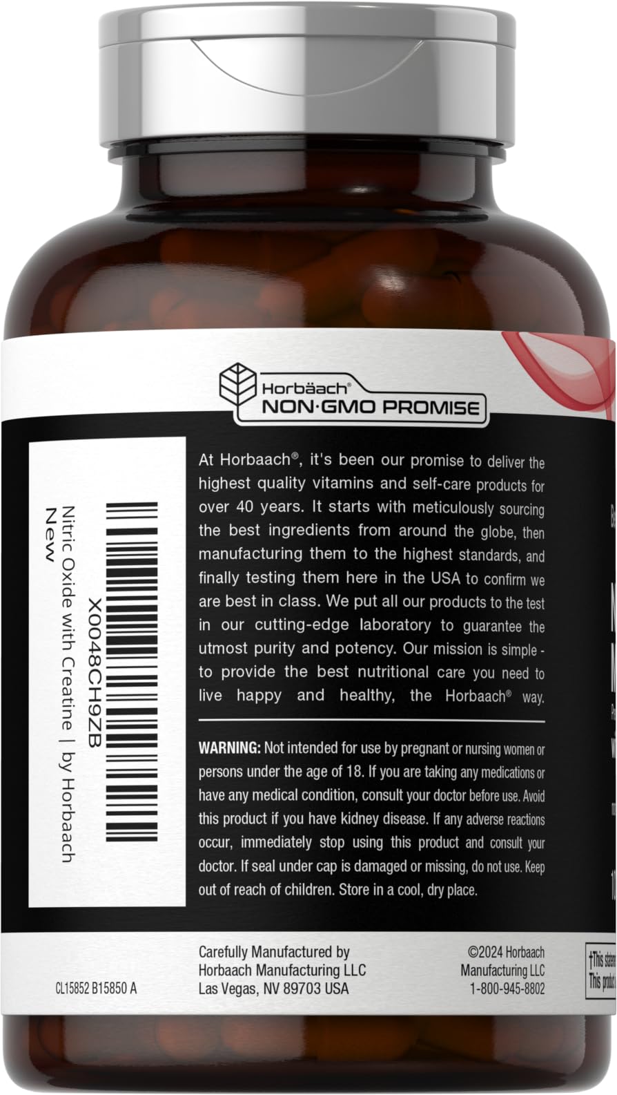 Nitric Oxide Supplement with Creatine Monohydrate 100 Capsules W983