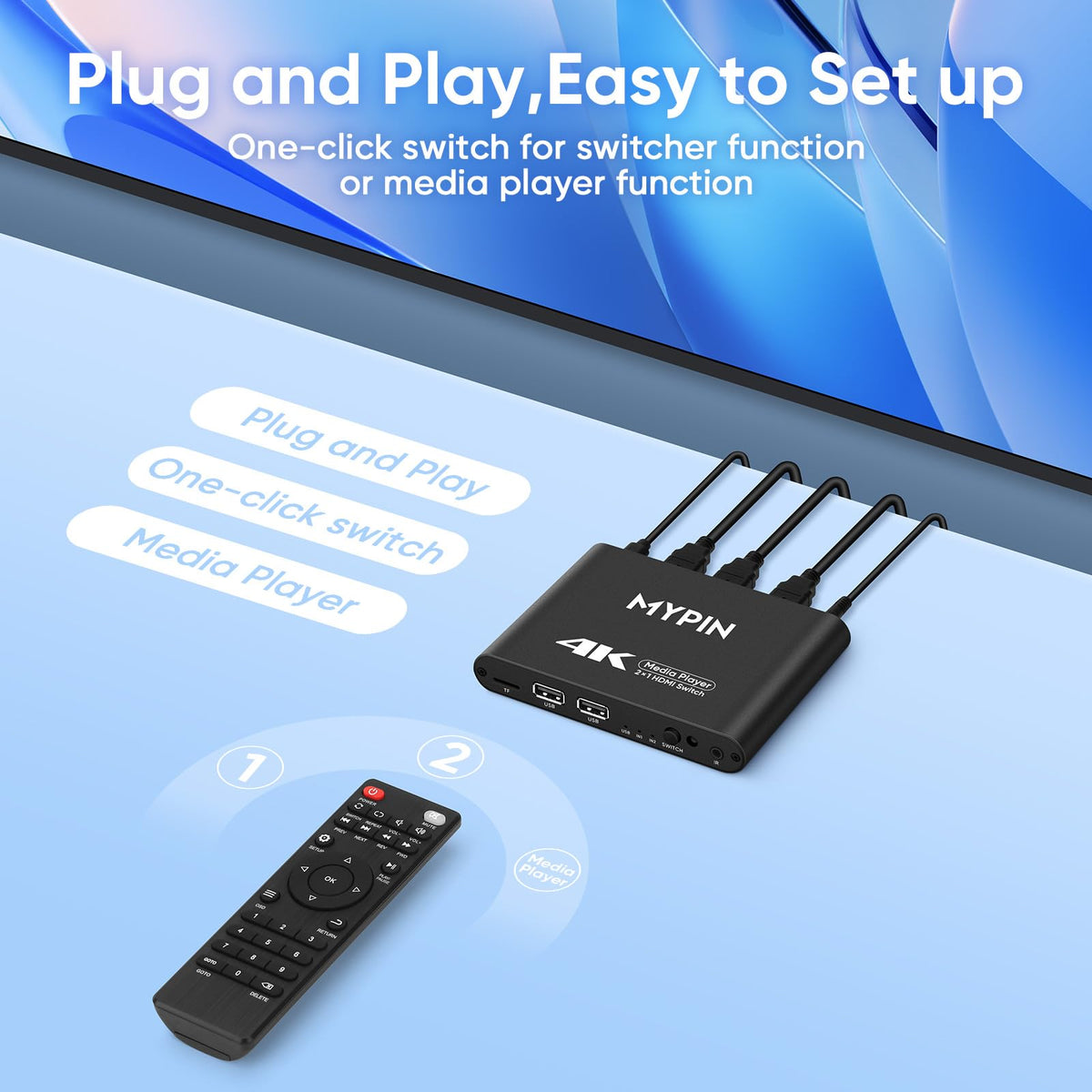 4K@30 Media Player with HDMI Out Switch T916945