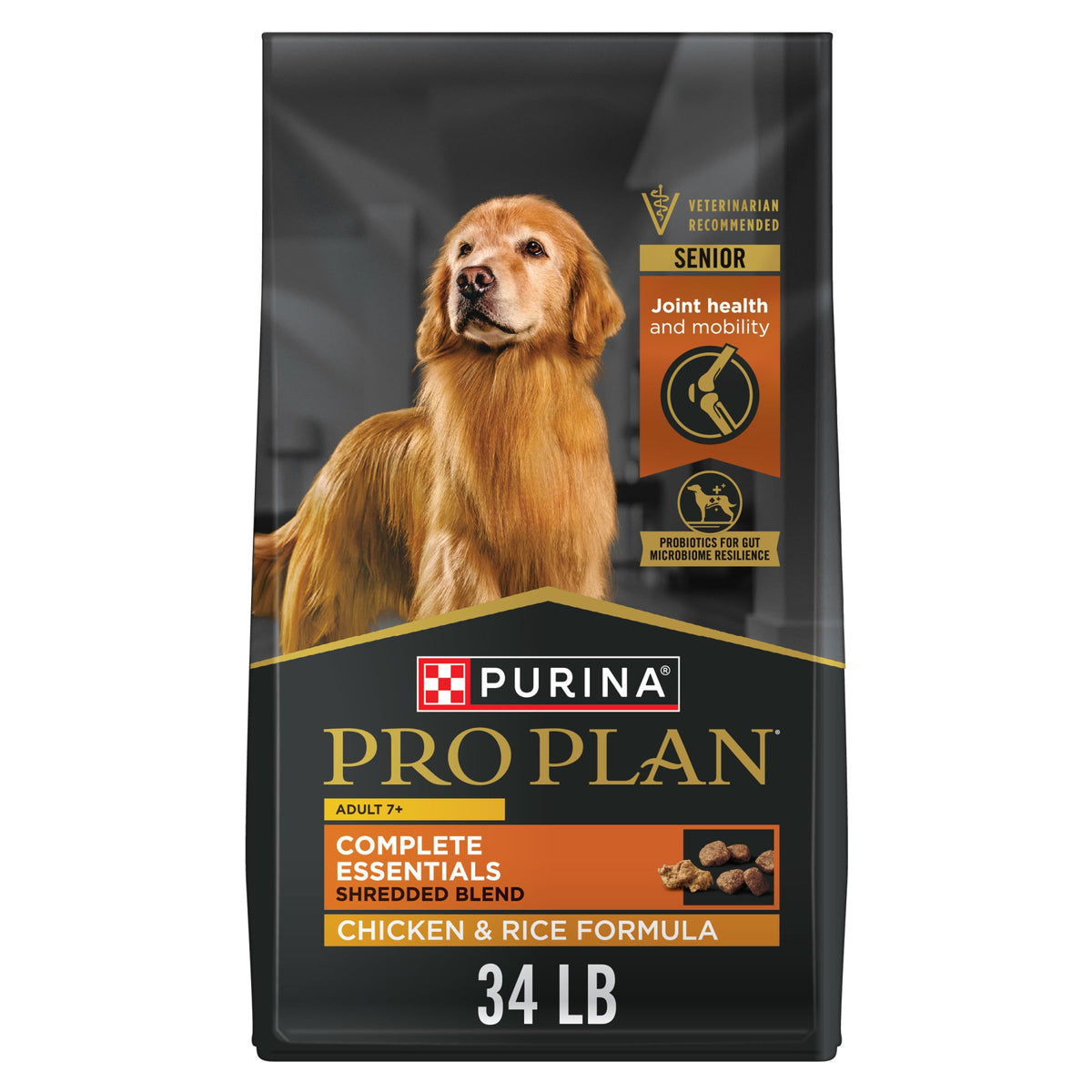 Senior Dry Dog Food Chicken 34 lb Bag U7564
