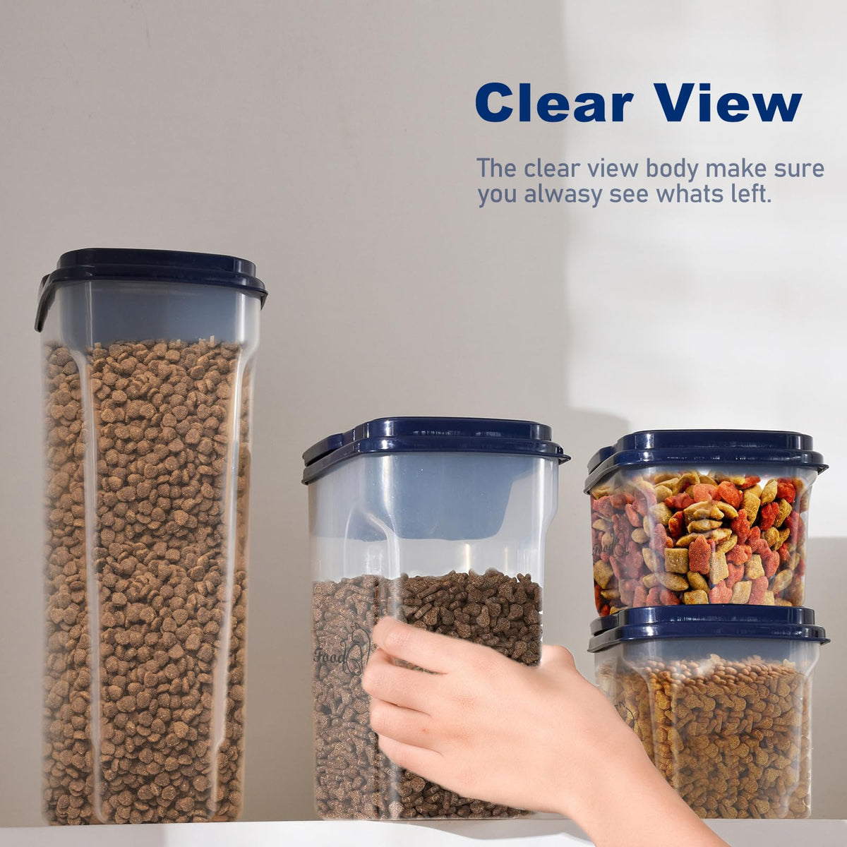 2 Pcs Airtight Pet Food Containers with Pour Spout A466