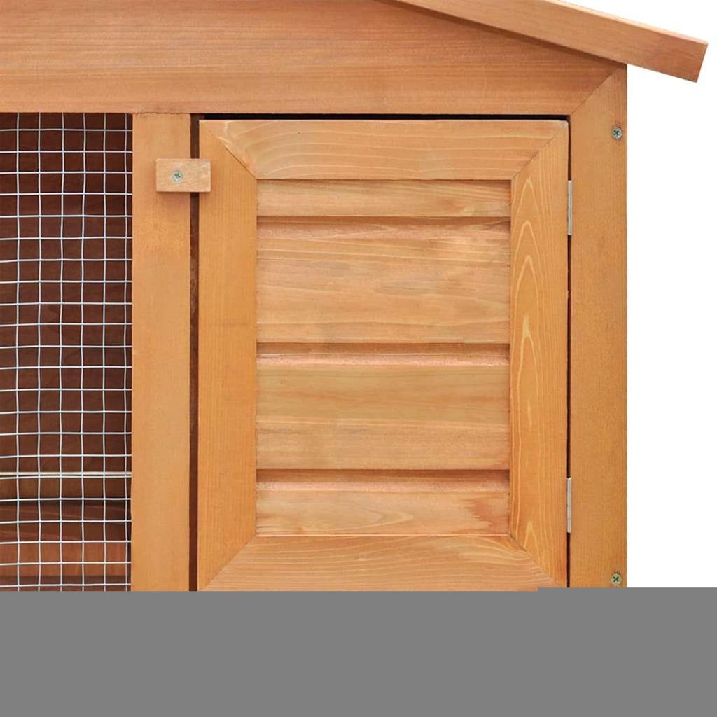 2-Tier Wooden Rabbit Hutch with Ramp S5118