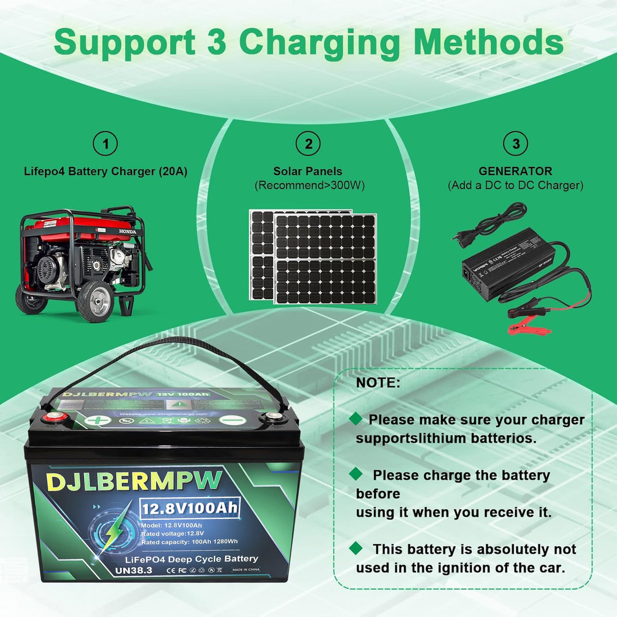 12.8V 100Ah LiFePO4 Lithium Battery B564846