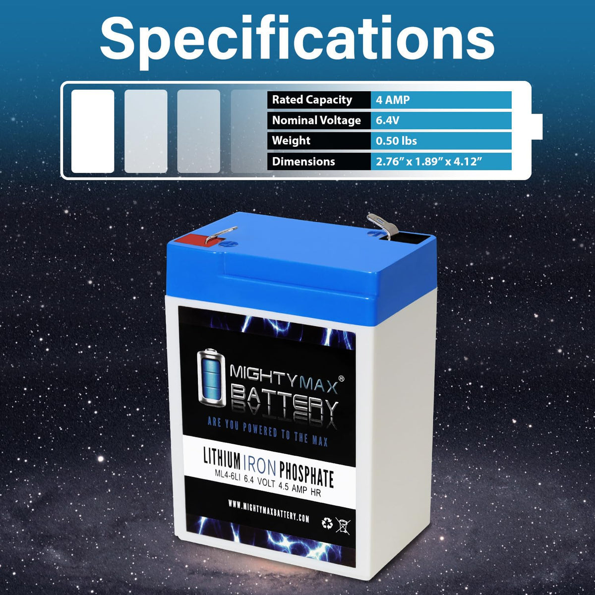 6V 4.5AH Lithium Replacement Battery P4742