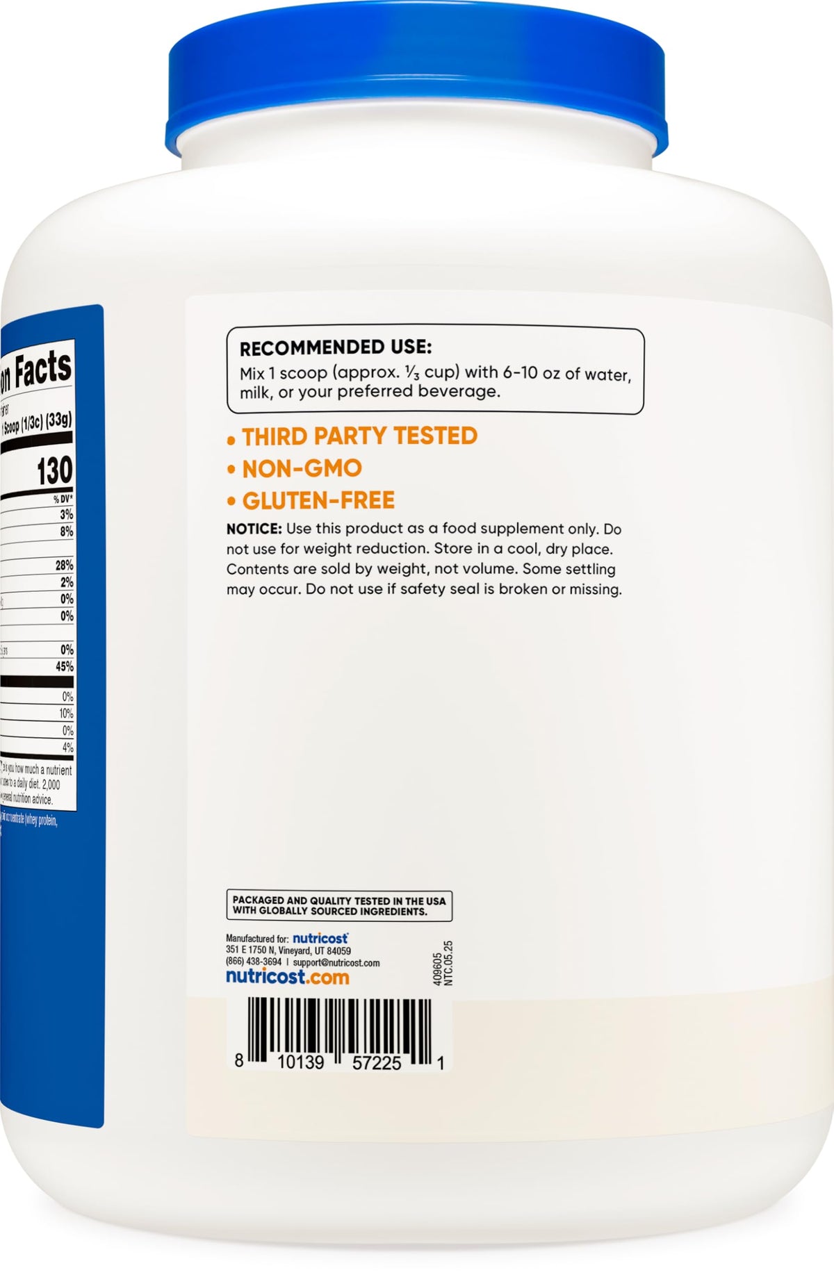 Grass-Fed Whey Protein Concentrate 5LBS V336206