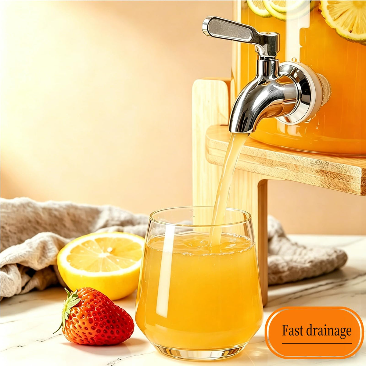 3.5 Gallon Glass Beverage Dispenser with Stand R268108