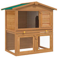2-Tier Wooden Rabbit Hutch with Ramp S5118