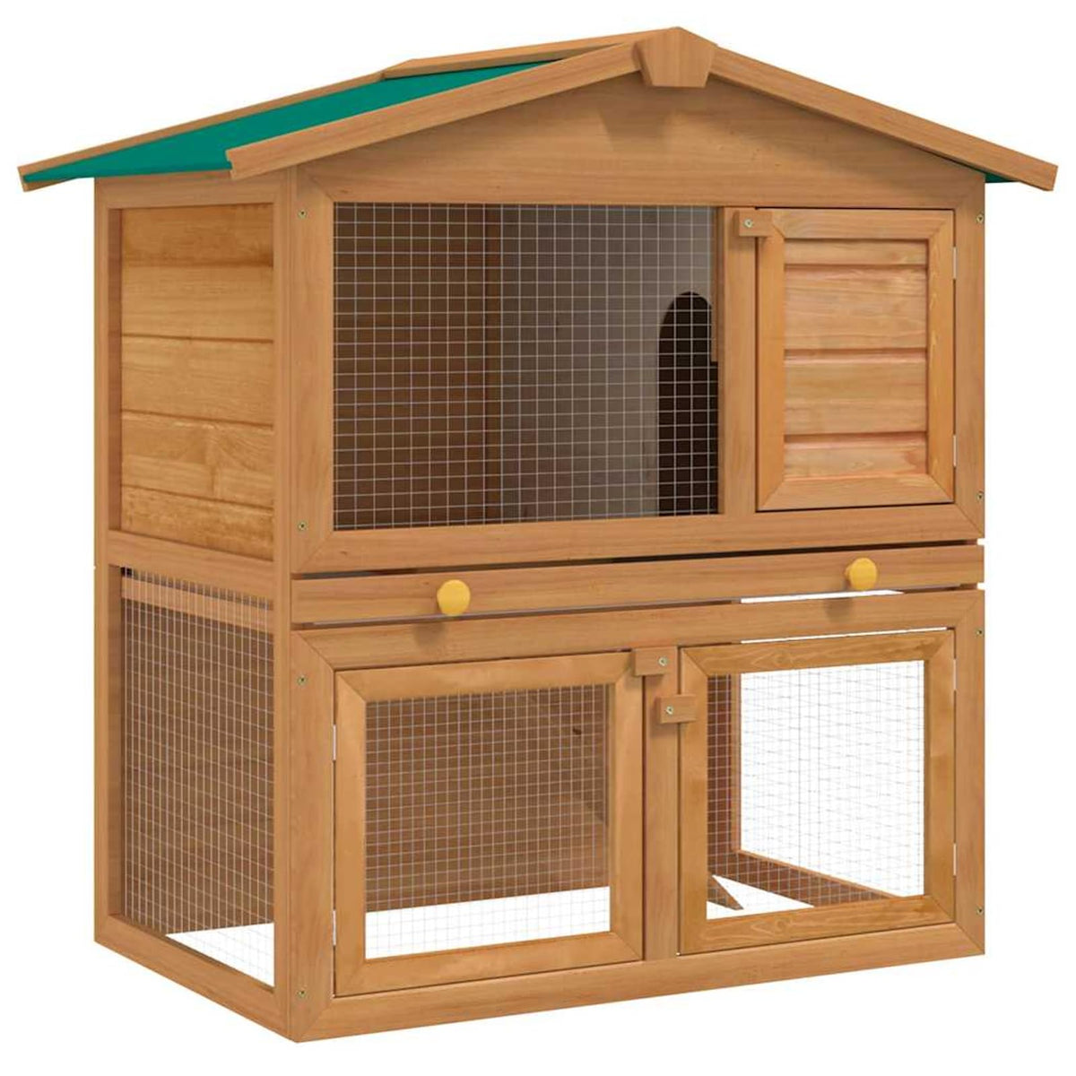2-Tier Wooden Rabbit Hutch with Ramp S5118