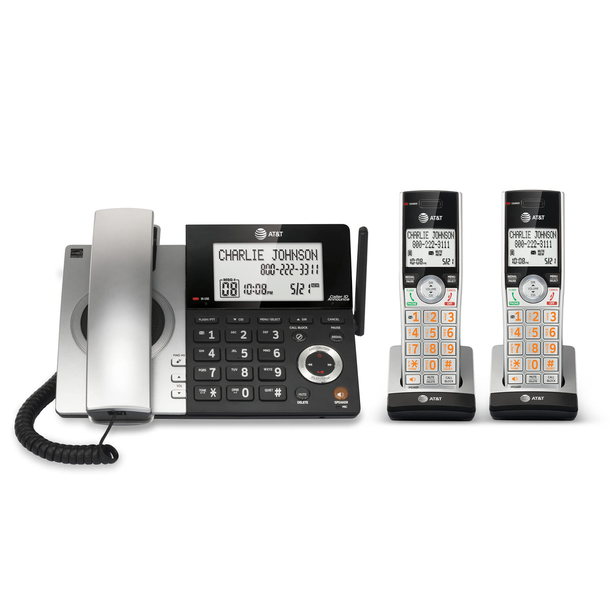 2-Handset Corded/Cordless Phone with Answering Machine S47685