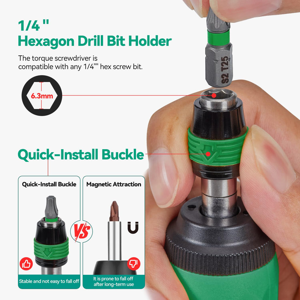 Adjustable Torque Screwdriver Set, 13-Piece 1/4" Hex Quick Release K3356