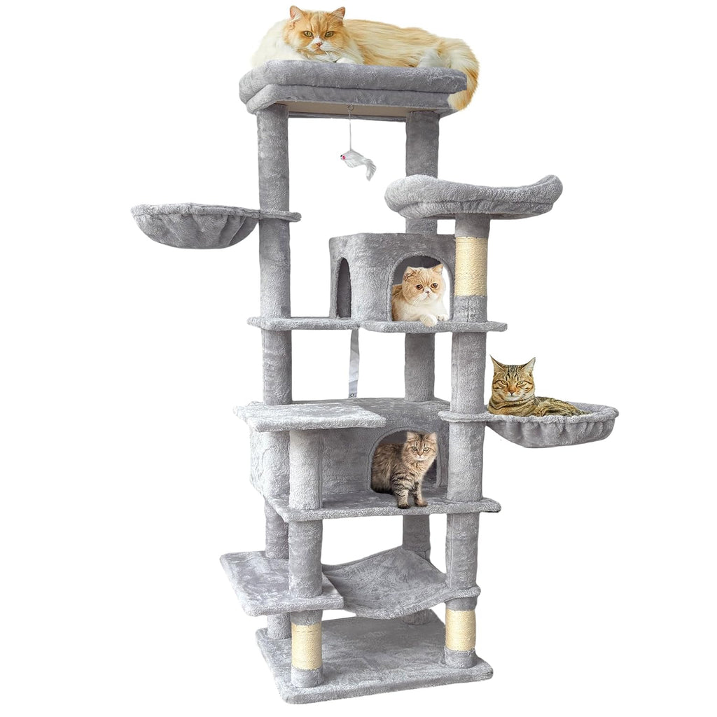 68 Inches Multi-Level Cat Tree Tower with Sisal Scratching Posts F98342