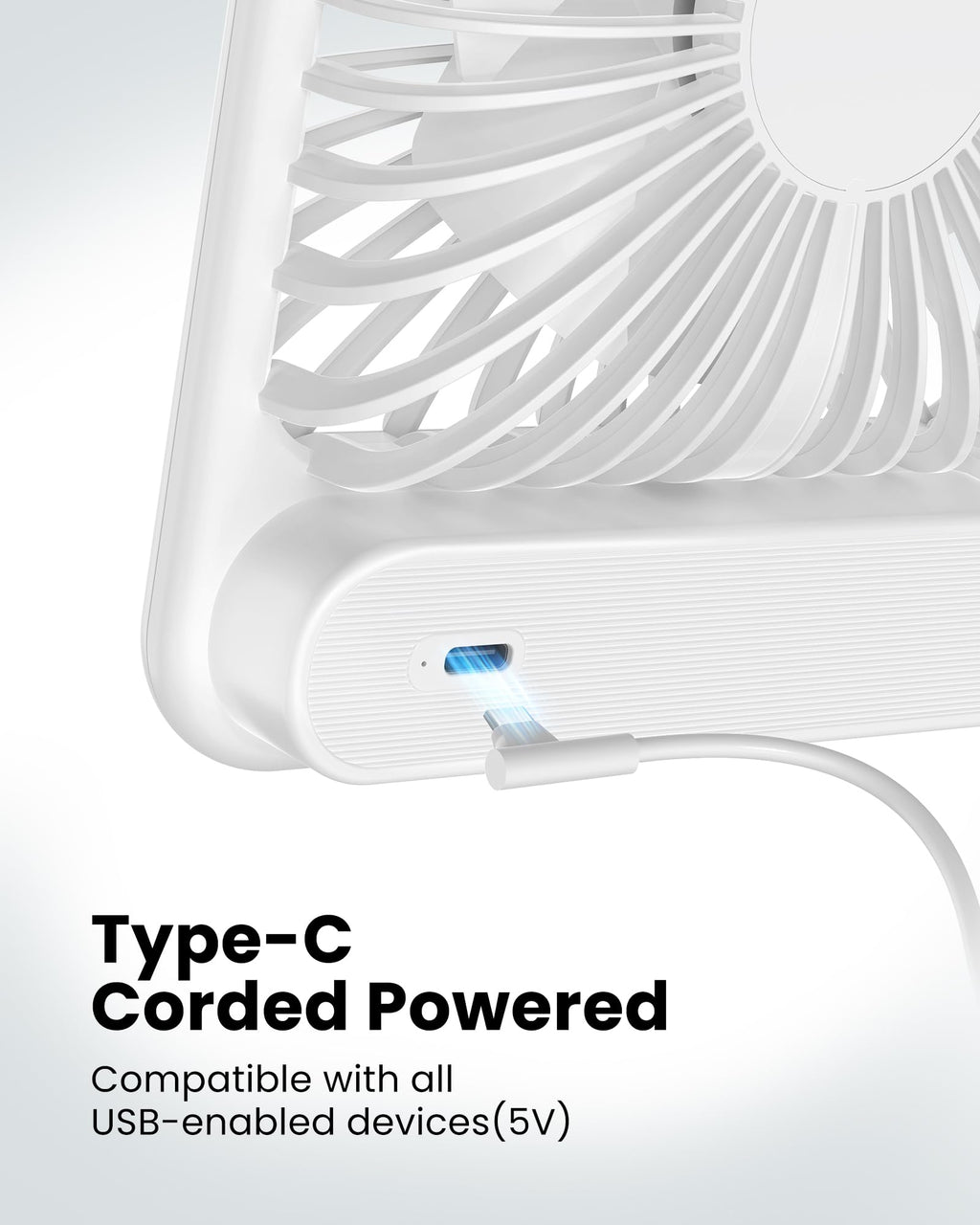 White USB Desk Fan S558