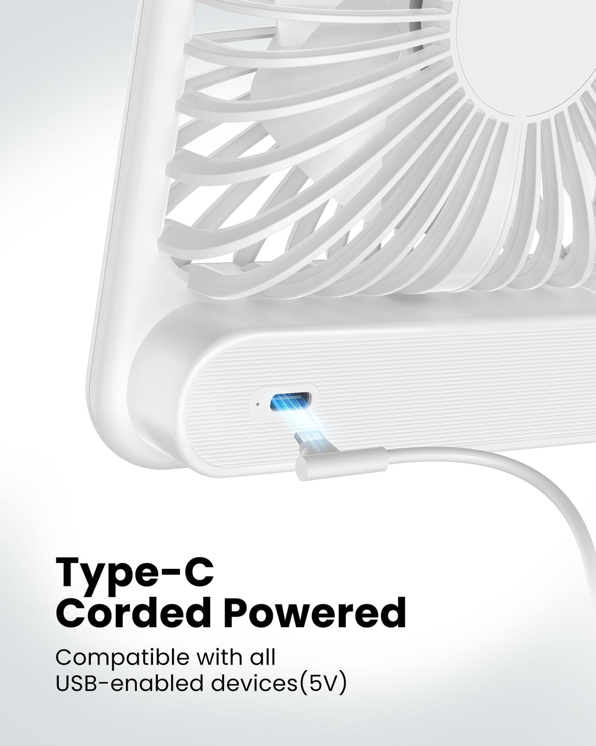 White USB Desk Fan S558