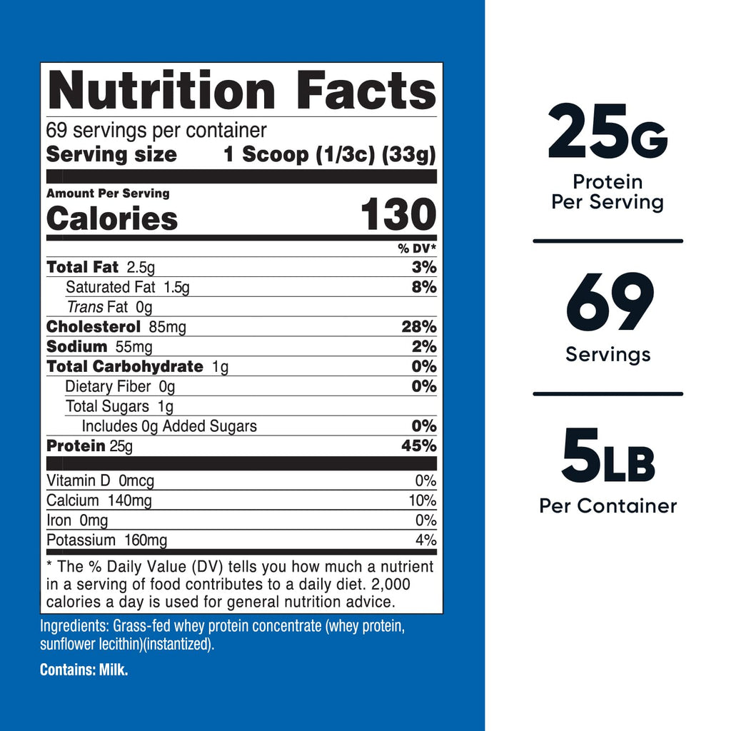 Grass-Fed Whey Protein Concentrate 5LBS V336206