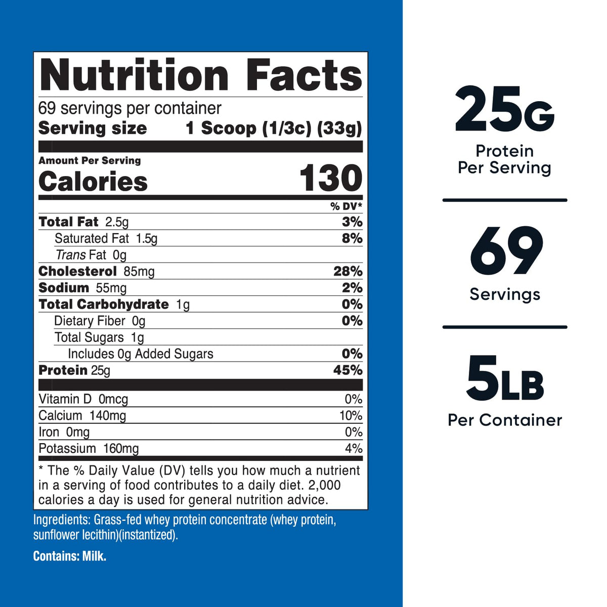 Grass-Fed Whey Protein Concentrate 5LBS V336206