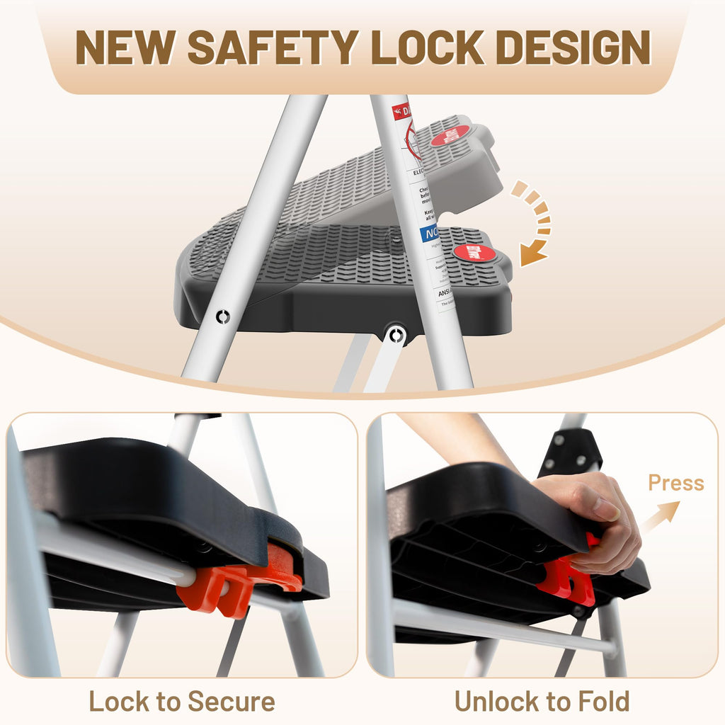 2 Step Ladder with Anti-Slip Pedal T735883
