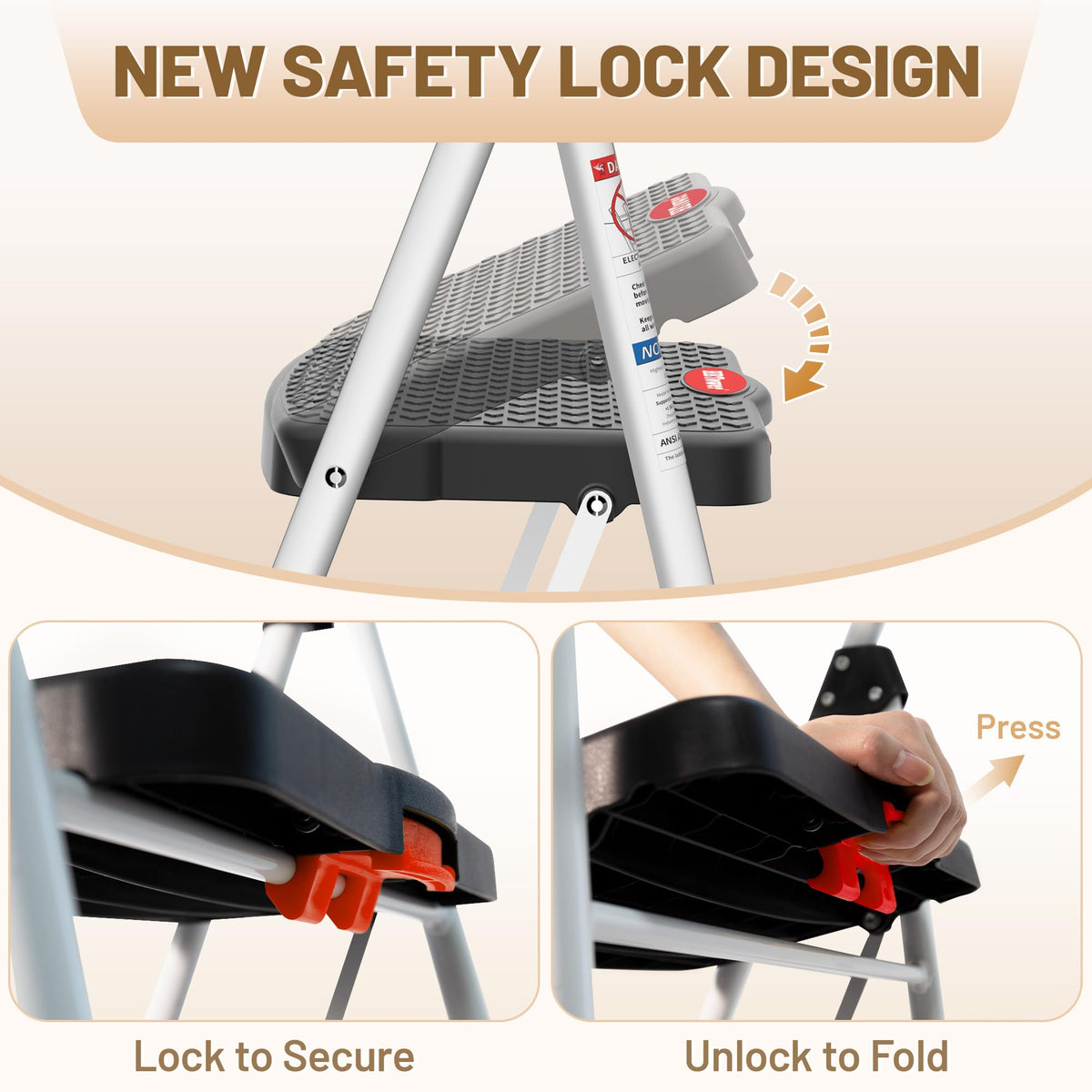 2 Step Ladder with Anti-Slip Pedal T735883
