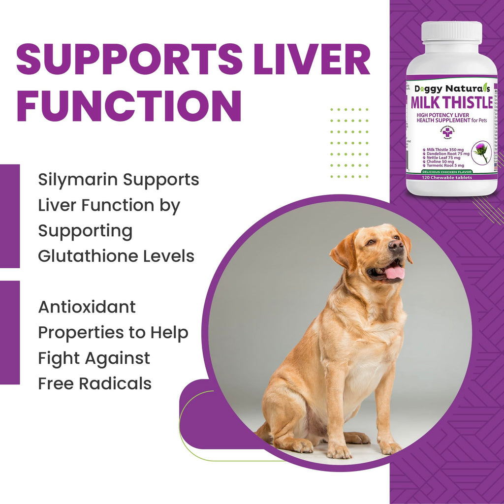 Milk Thistle Liver Health Supplement for Dogs 120 tabs A563
